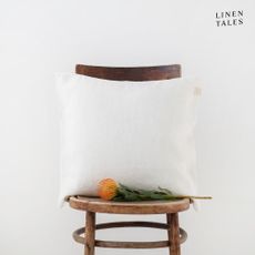 Biela ľanová obliečka na vankúš Linen Tales, 45 x 45 cm
