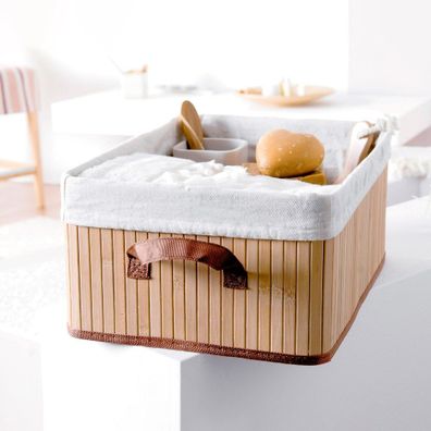 Hnedý úložný bambusový kôš Compactor Carossa
