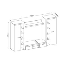 Obývacia stena OLIMP XL dub sonoma Varianta LED osvetlenie