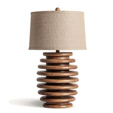 Estila Luxusná dizajnová hnedá stolná lampa Honey s nohou v tvare medovej lyžičky s kužeľovým ľanovým béžovým tienidlom 70 cm