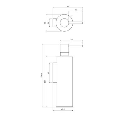 OMNIRES MP60721BL - Dávkovač mydla MODERN PROJECT 150 ml matná čierna