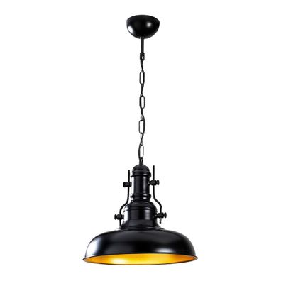 Čierne závesné svietidlo s kovovým tienidlom ø 32 cm Berceste – Opviq lights
