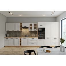 KONDELA Lula 60 DKS-210 3S 1F potravinová skriňa biela / dub artisan