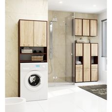 Kúpeľňová závesná skrinka FIN W60 2D-wenge / sonoma