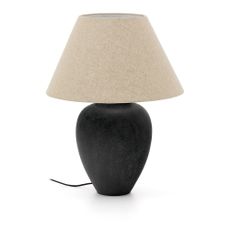 Čierno-béžová stolová lampa s textilným tienidlom (výška 60 cm) Mercadal – Kave Home