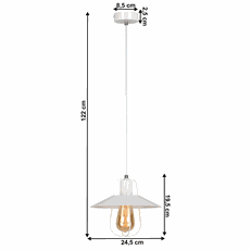 Visiaca lampa, biela/kov, TINAN
