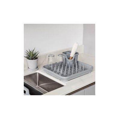 Sivý odkvapkávač na príbory z recyklovaného plastu Addis Eco Range