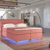 Posteľ Boxspring Amadeus + LED 200x180, čierno-šedá (pytlovina - bao 02)