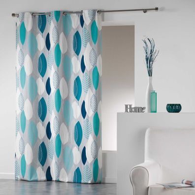 Modrý záves 140x240 cm Leafy – douceur d'intérieur