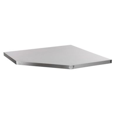 Rohová nerezová pracovná doska do zostavy dielenského nábytku Matabro MB-TGW34S | 865x865x40 mm