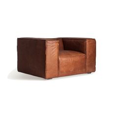 Estila Luxusné kožené kreslo Roy v koňakovej hnedej farbe vo vintage štýle 118cm