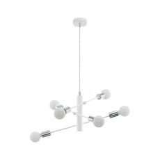 Eglo 98016 - Luster na lanku GRADOLI 6xE27/60W/230V biela