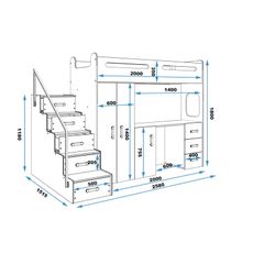 Detská poschodová posteľ MAX IV 80x200 cm - biela Biela