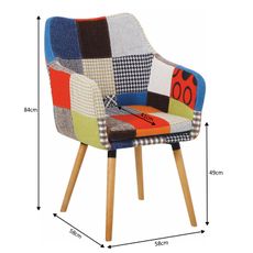 KONDELA Landor jedálenské kreslo farebný patchwork / buk