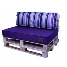 Golden Garden Paletové sedenie GG24 podsedák a vankúš 120cm x 80cm x 15cm Fialová s pásikmi
