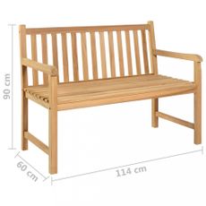 Záhradná lavica masívny teak Dekorhome 114 cm