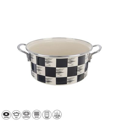 Kastról smalt ŠACHOVNICA Lem 3 l