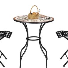 Ambia Garden SÚPRAVA ZÁHRADNÉHO NÁBYTKU 3-dielne, kov, kameň