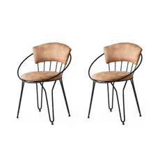Kalune Design Sada 2 ks jídelních židlí Istanbul černá/hnědá