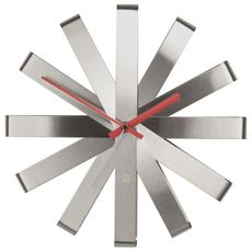 Nástenné hodiny Ribbon Umbra strieborné