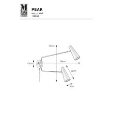 Markslöjd 108690 - Nástenná lampa PEAK 2xE14/40W/230V čierna