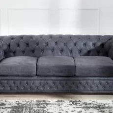 Trojsedačka Chesterfield Vintage sivá