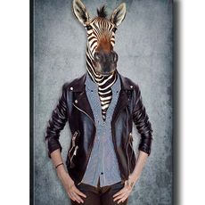 Wallity Obraz na plátne Zebra portrait 50x70 cm
