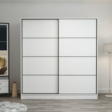 Šatníková skriňa Linea s dostatkom úložného priestoru 190 x 180 x 52 cm, biela