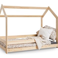 Detská domčeková posteľ so zábranou 160x80 Valena - borovica