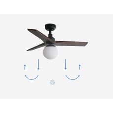 FARO 34278-11L - Stropný ventilátor KLIM S 1xE27/15W/230V orech/čierna + DO