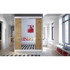 Šatníková skriňa CAMINO II šírka 150 cm - biela/dub artisan
