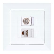 Zásuvka typu F + Zásuvka RJ45 POLA white 33026