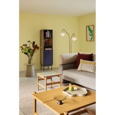 Béžová stojacia lampa so skleneným tienidlom (výška 165 cm) Come – Hübsch