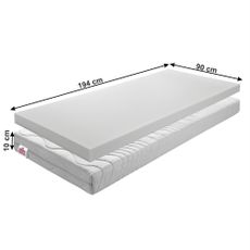 KONDELA BE Elisse obojstranný penový matrac 90x194 cm PUR pena / látka