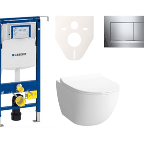 Cenovo zvýhodnený závesný WC set Geberit do ľahkých stien / predstenová montáž + WC VitrA VitrA Shift SIKOGES4N6