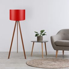 Stojacia lampa AYD 1xE27/40W/230V červená/hnedá