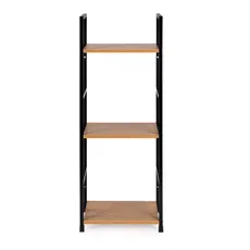 MODERNHOME Drevená polica s kovovým rámom Loft 3 police hnedá II