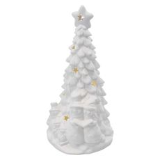 EMOS Keramický LED stromek se sněhuláky 33,5 cm teplá bílá