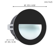 Eglo 99576 - LED Vonkajšie zápustné svietidlo ARACENA LED/2,5W/230V IP65 čierna