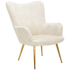 Ambia Home KRESLO UŠIAK, kov, textil, béžová