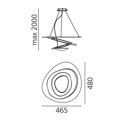 Artemide 1249020A -LED Stmievateľný luster na lanku PIRCE LED/27W/230V 3000K zlatá