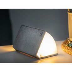 Sivá LED stolová lampa s textilným tienidlom (výška 2,5 cm) Booklight – Gingko