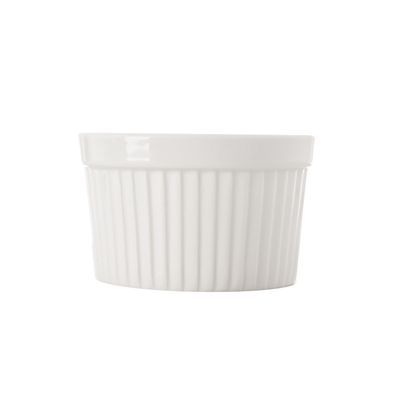 Zapekacia miska, pr. 9 cm, v. 5,5 cm, porcelán, biela, 12 ks