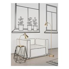 Stolová lampa s kovovým tienidlom v zlatej farbe (výška 44 cm) Valencia – it's about RoMi
