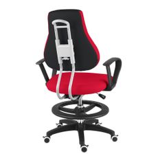 Detská rastúca stolička Neoseat KINDER — látka, čierna / červená