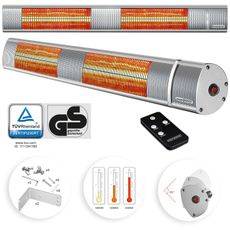 Infračervený ohrievač s diaľkovým ovládaním 3000W | strieborná