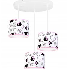 Detské závesné svietidlo Minnie, 3x textilné tienidlo so vzorom, o