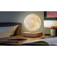 Hnedá LED stolová lampa (výška 14 cm) Moon – Gingko