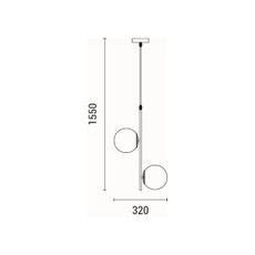 Luster na lanku 2xE27/40W/230V mosadz