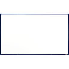 Biela magnetická popisovacia tabuľa s keramickým povrchom boardOK, 2000 x 1200 mm, modrý rám
